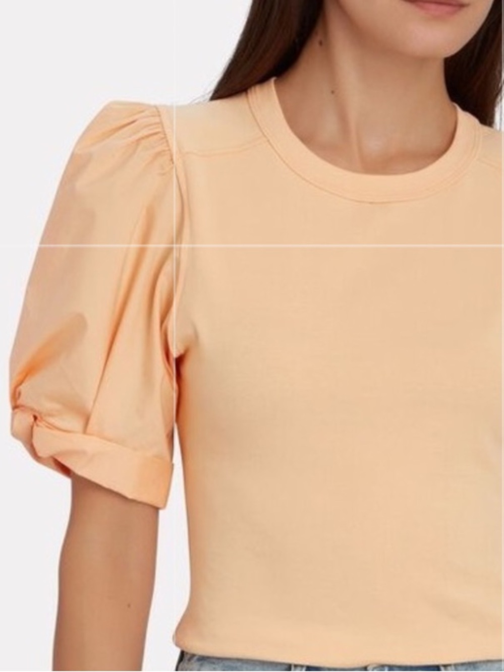 A.L.C. Casey Puff Sleeve T-Shirt! Apricot Size XS